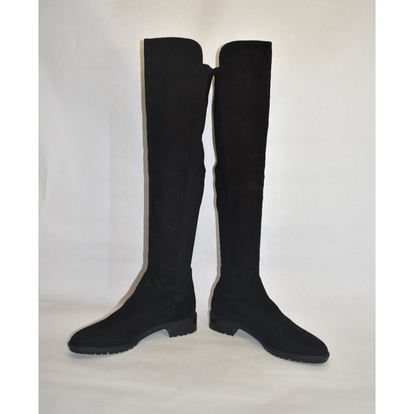 $850 STUART WEITZMAN CITY OVER THE KNEE BOOT 5050 LUG SOLE  STUART WEITZMAN CITY OVER THE KNEE BOOT 5050 LUG SUEDE BLACK 11 (P10)
